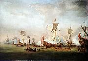 Willem van de Velde the Elder The Departure of William of Orange and Princess Mary for Holland china oil painting artist